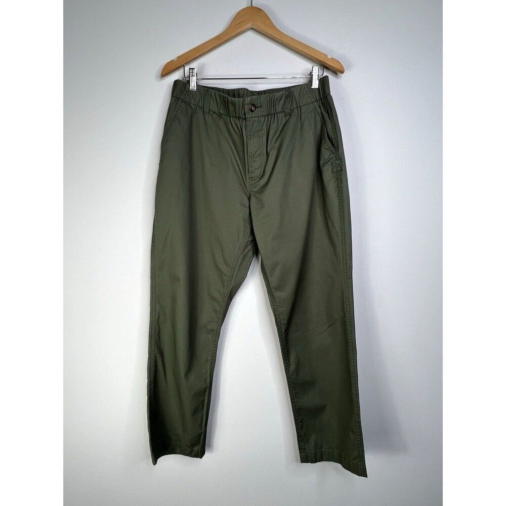 LL Bean Women Button Up Pants Elastic Waist Size 14 Petite Gorpcore